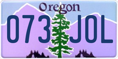 OR license plate 073JOL