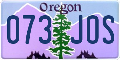 OR license plate 073JOS