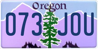 OR license plate 073JOU