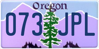 OR license plate 073JPL
