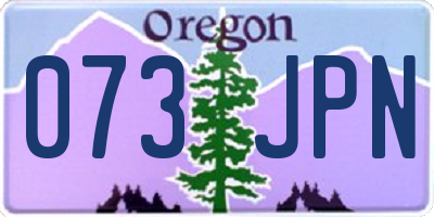 OR license plate 073JPN