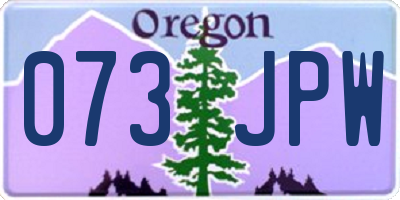 OR license plate 073JPW