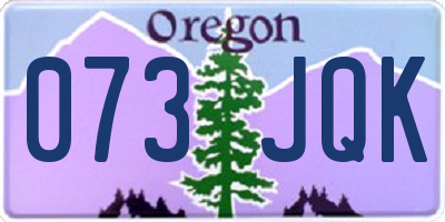 OR license plate 073JQK
