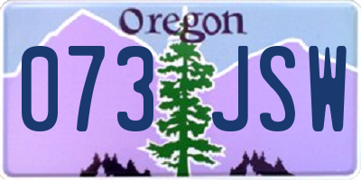 OR license plate 073JSW