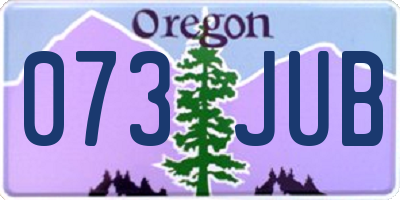 OR license plate 073JUB