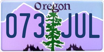 OR license plate 073JUL