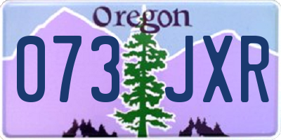 OR license plate 073JXR