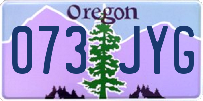 OR license plate 073JYG