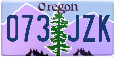 OR license plate 073JZK