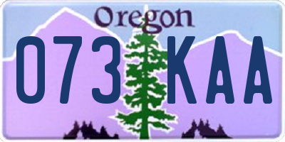 OR license plate 073KAA