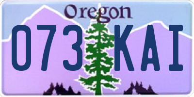 OR license plate 073KAI