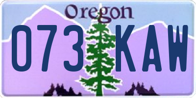 OR license plate 073KAW