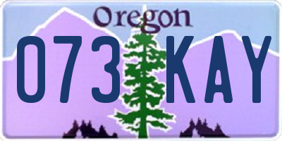 OR license plate 073KAY