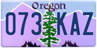 OR license plate 073KAZ