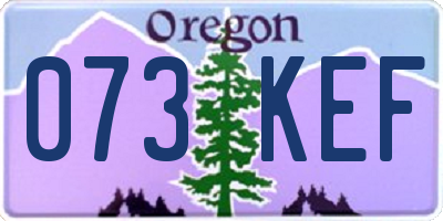 OR license plate 073KEF