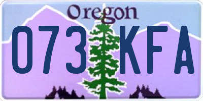OR license plate 073KFA