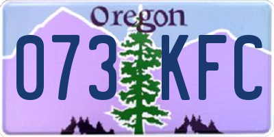 OR license plate 073KFC