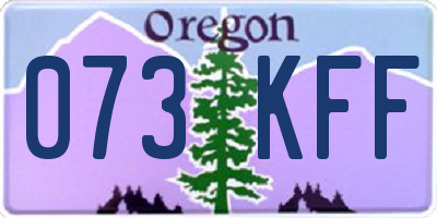 OR license plate 073KFF