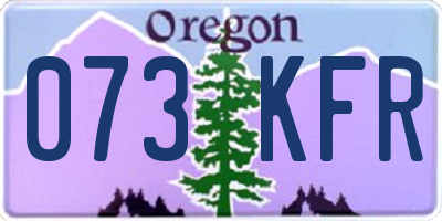 OR license plate 073KFR