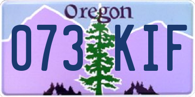 OR license plate 073KIF