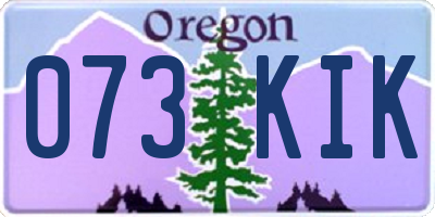 OR license plate 073KIK