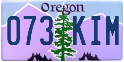 OR license plate 073KIM