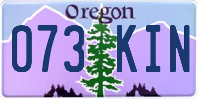 OR license plate 073KIN