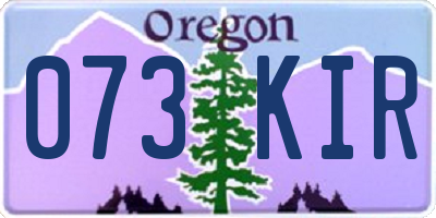 OR license plate 073KIR