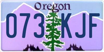 OR license plate 073KJF