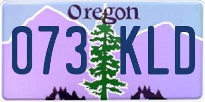 OR license plate 073KLD