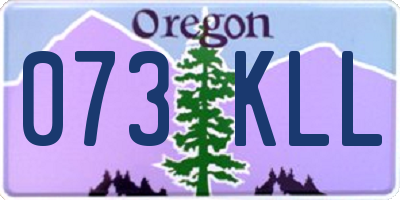 OR license plate 073KLL