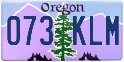 OR license plate 073KLM