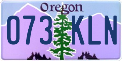 OR license plate 073KLN