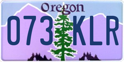 OR license plate 073KLR