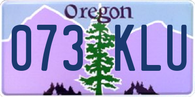 OR license plate 073KLU