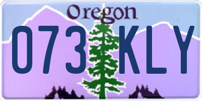 OR license plate 073KLY