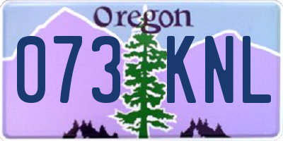 OR license plate 073KNL