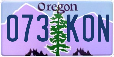 OR license plate 073KON