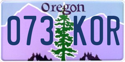 OR license plate 073KOR