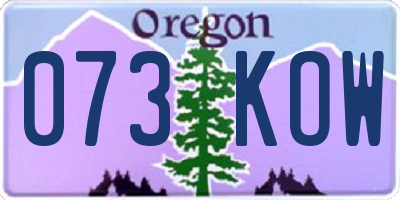 OR license plate 073KOW