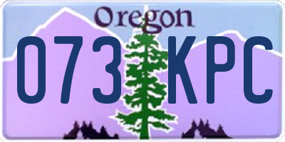 OR license plate 073KPC