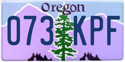 OR license plate 073KPF
