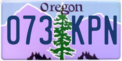 OR license plate 073KPN