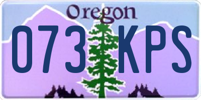 OR license plate 073KPS
