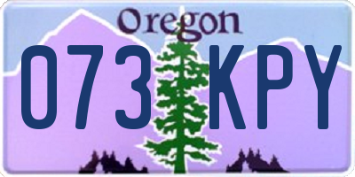 OR license plate 073KPY
