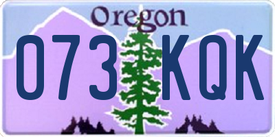OR license plate 073KQK