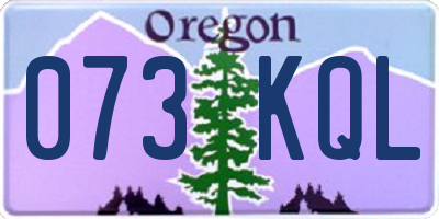 OR license plate 073KQL