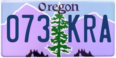 OR license plate 073KRA