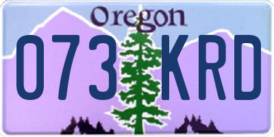 OR license plate 073KRD