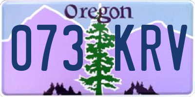OR license plate 073KRV